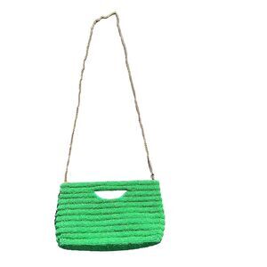 NWT Antik Kraft Green Sead Beaded Clutch/Small Shoulder Bag Removable Chain